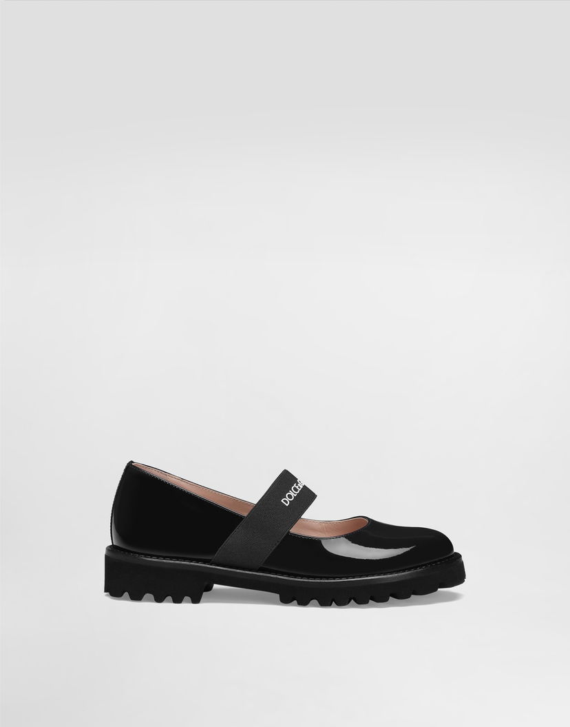 Doplnky Dolce & Gabbana Dolce & Gabbana Patent Leather Mary Janes With Logo Elastic Strap Čierna | D11333A913589923