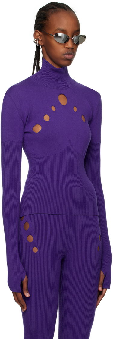 Sveter Jean Paul Gaultier Jean Paul Gaultier Cutout Turtleneck Top Fialová | 22/09-F-PL022-M035, 1