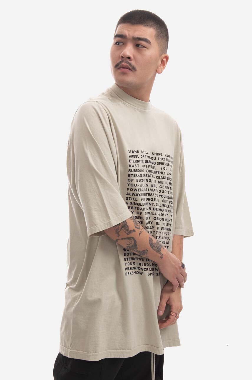 Tričko Rick Owens Knit Jumbo Short Sleeve T-Shirt with Wesendonck Lieder Wagner Print from DRKSHDW Spring Summer 2023 Collection Béžová | DU01C6274.RNEP3.PEARL, 1