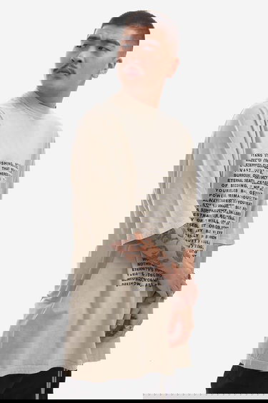 Tričko Rick Owens Knit Jumbo Short Sleeve T-Shirt with Wesendonck Lieder Wagner Print from DRKSHDW Spring Summer 2023 Collection Béžová | DU01C6274.RNEP3.PEARL, 1