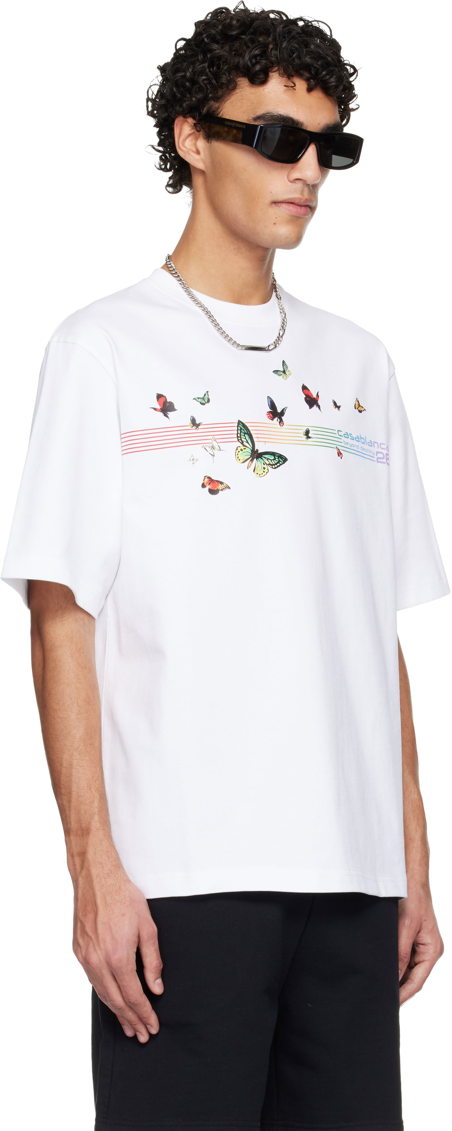 Tričko Casablanca Butterfly Oversized T-shirt Biela | M-SP26-JTS-044-01, 1