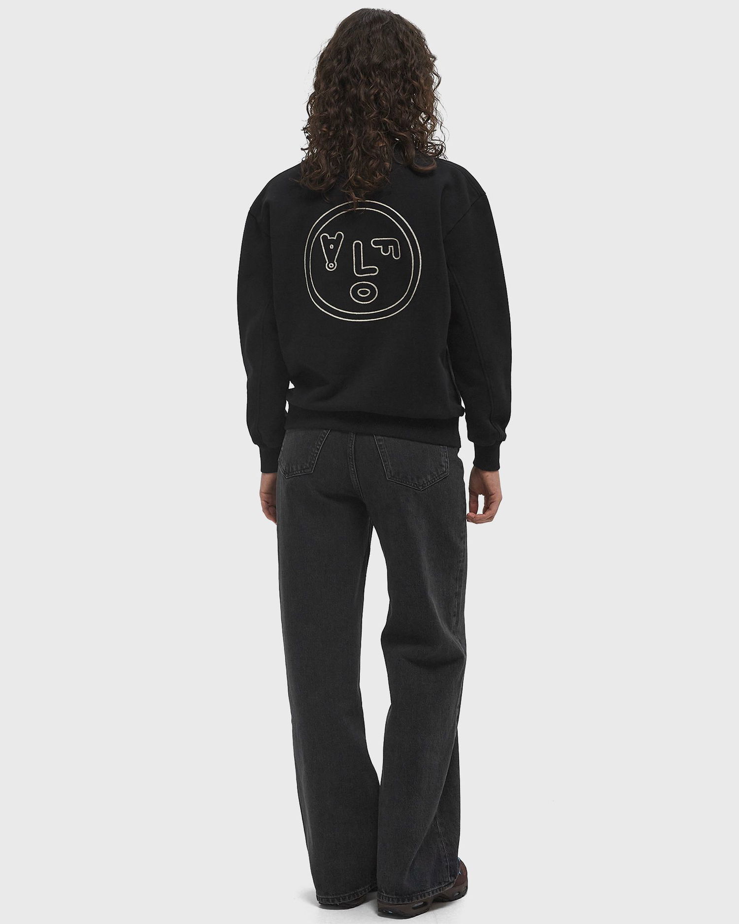 Sveter ØLÅF Olaf Face Crewneck Sweatshirt, Size L Čierna | W990204-BLACK-CEMENT, 1