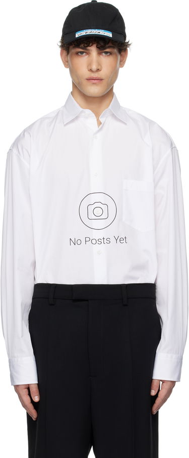 Košeľa VETEMENTS 'No Posts' Graphic Print Classic Shirt Biela | UA66SH440W, 0