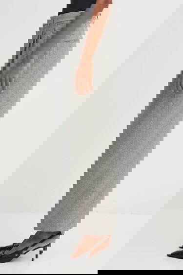 Nohavice Anine Bing Anine Bing belen High Waist Linen Blend Pleated Wide-Leg Trousers Šedá | A.03.11218, 1