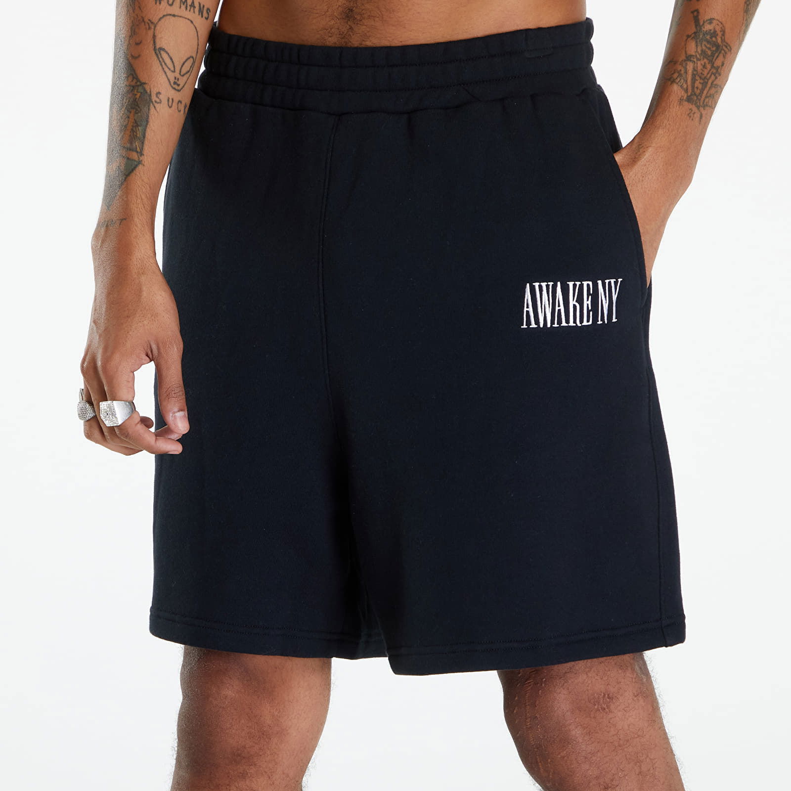 Spire Logo Embroidered Sweatshort Black