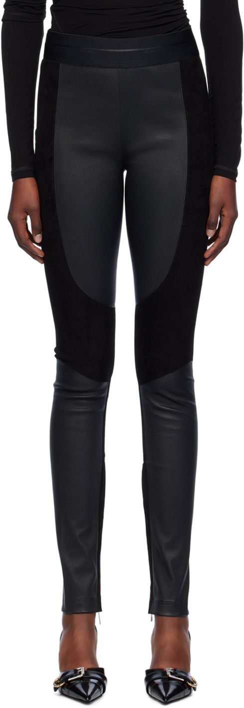 Legíny Helmut Lang Racer Leather Leggings Čierna | O06HW202, 0
