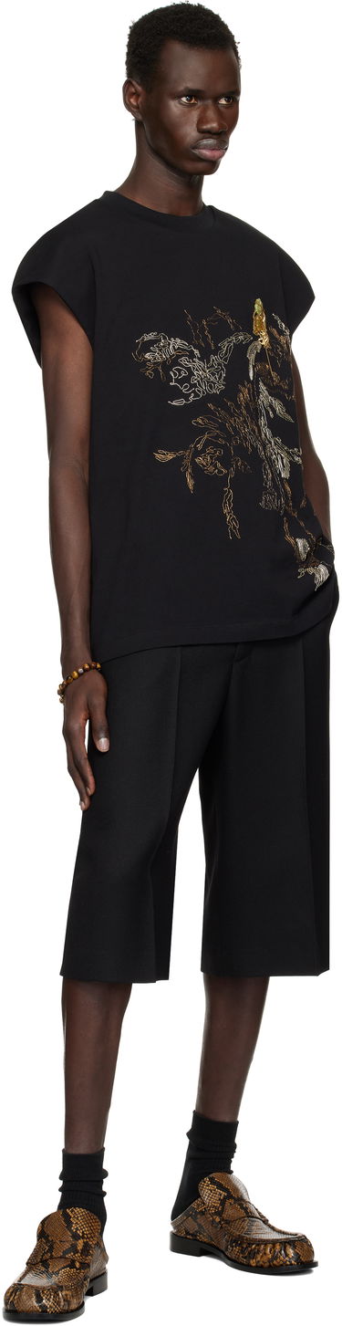 Tričko Dries Van Noten Dries Van Noten Embroidered Sleeveless T-Shirt Čierna | 251-021116-1603, 3