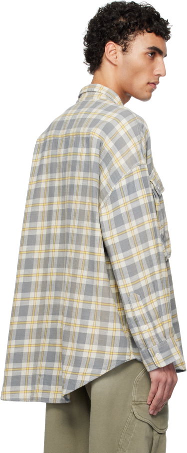 Košeľa R13 R13 Oversized Pocket Drop Neck Shirt Šedá | R13MR362-R467B, 2