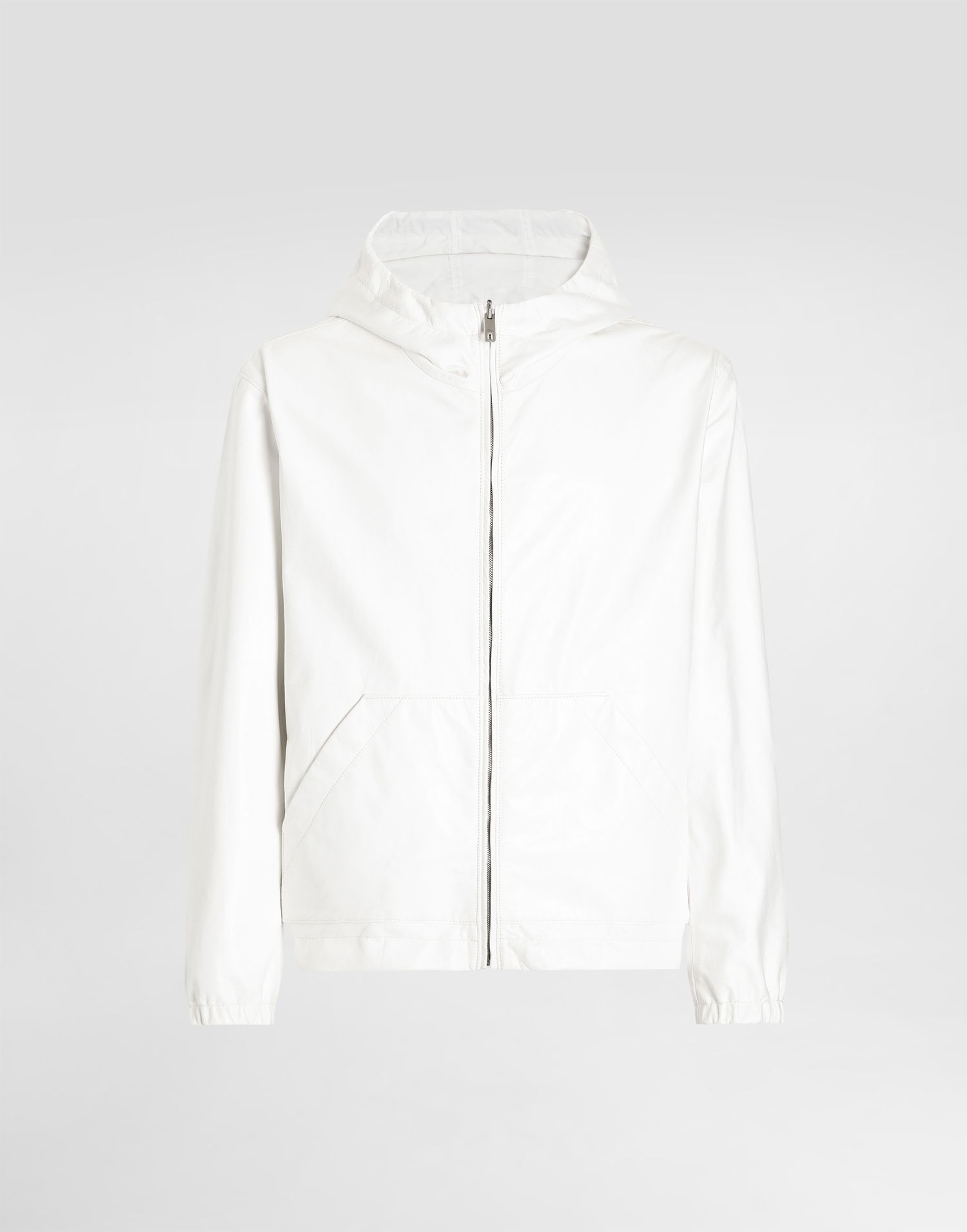 Bunda Dolce & Gabbana Dolce & Gabbana Leather and Fabric Hooded Jacket Biela | G9BKULGJ022W0800, 0