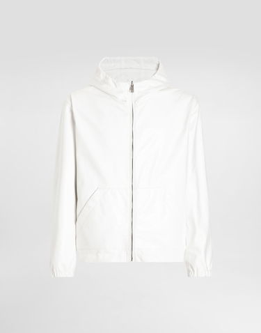 Bunda Dolce & Gabbana Dolce & Gabbana Leather and Fabric Hooded Jacket Biela | G9BKULGJ022W0800, 0