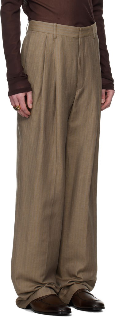 Nohavice Dries Van Noten Dries Van Noten Linen Straight-Leg Trousers Šedá | 251-020914-1307, 4