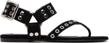 Tenisky a topánky Alaïa ALAÏA Suede Calfskin Thong Sandals Čierna | AA3S134CK177, 0