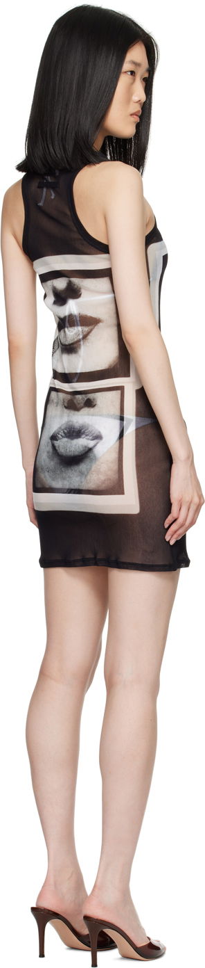 Šaty Jean Paul Gaultier Gaultier 'The Eyes And Lips' Mesh Minidress Čierna | 24/30-F-RO250-T553-000201, 2