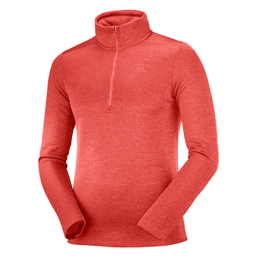 Mikina Salomon TRANSITION Half-Zip Mid-Layer Long Sleeve Top Červená | LC1675900