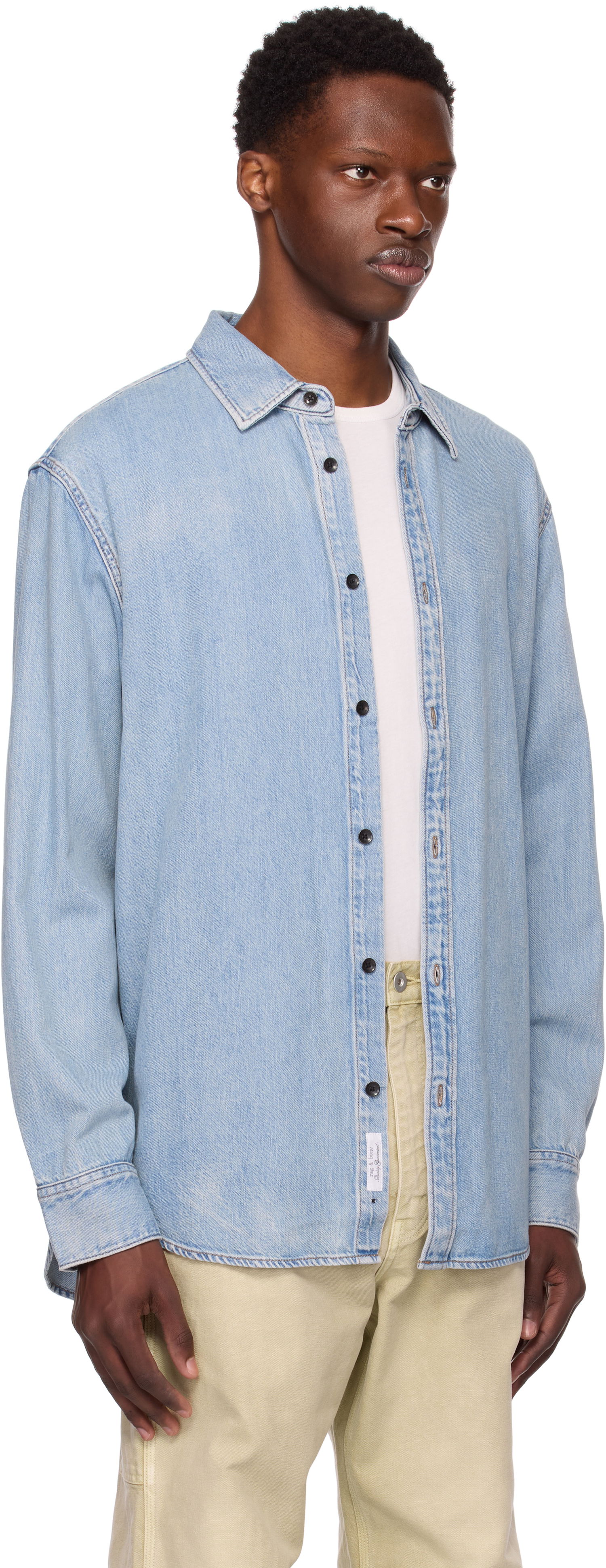 Košeľa rag & bone Rag & Bone Finch Denim Shirt Modrá | MED25PA016FWSU, 1