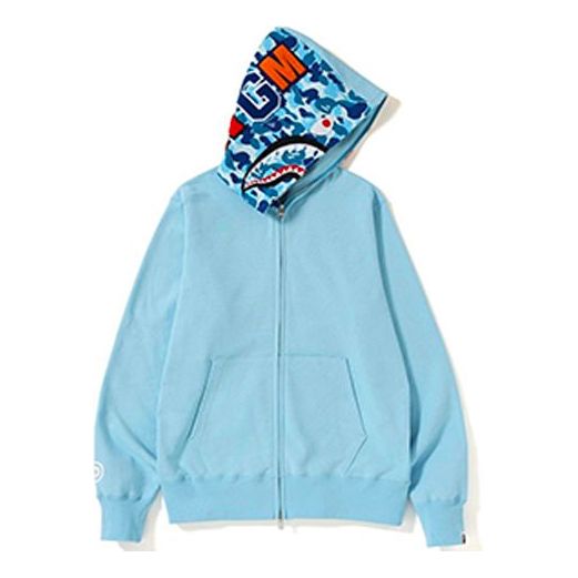 Mikina BAPE A Bathing Ape Shark Full Zip Hoodie Modrá | BAPE-SS19-3