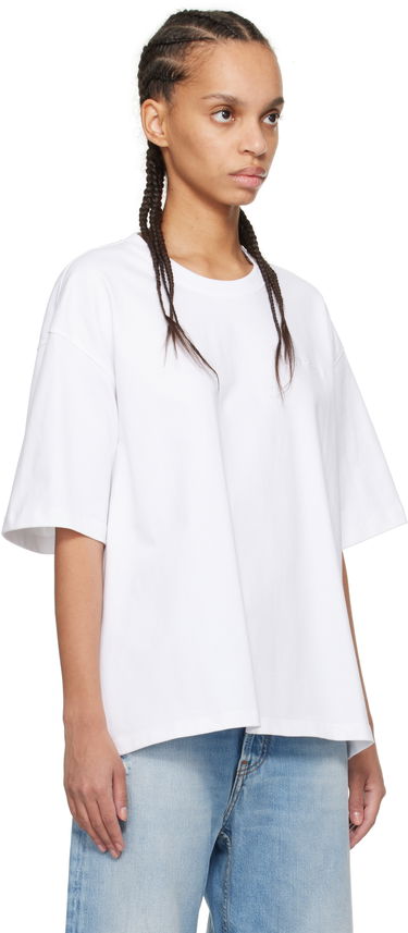 Tričko GANNI Ganni Heavy Cotton Drop Shoulder Open Back T-Shirt Biela | T4066, 1