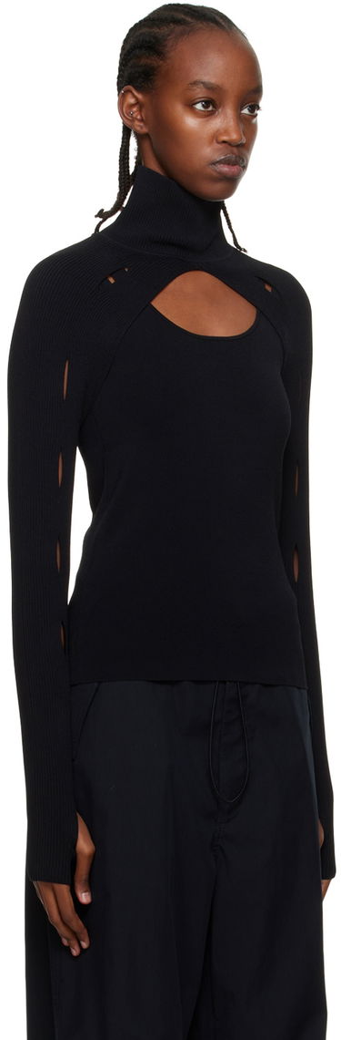 Sveter Dion Lee Slash Woven Turtleneck Top Čierna | C7006F21, 4