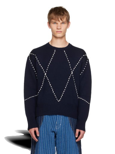 Sveter KENZO Paris Sashiko Stitch Sweater Navy | FD65PU4093CI