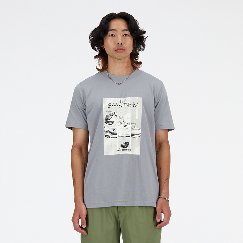 Tričko New Balance NB T-Shirt Šedá | Pánske tričko New Balance MT41595YST – sivé, 0