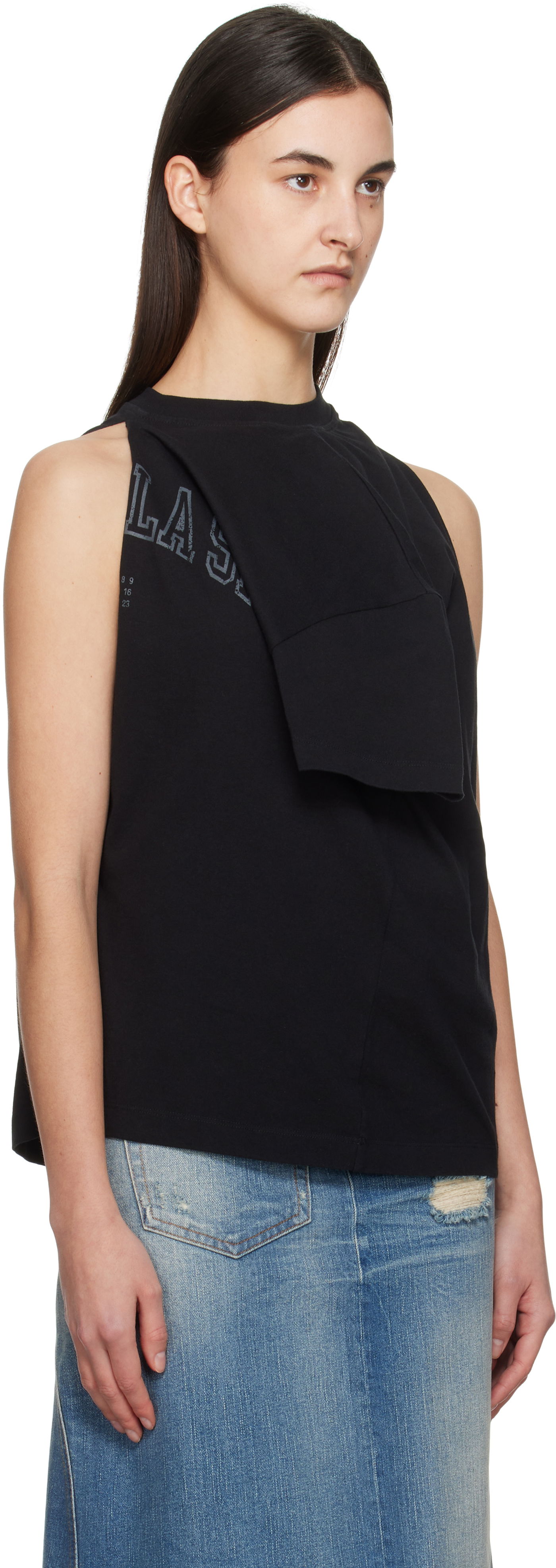 Tielko Maison Margiela MM6 Maison Margiela Dual Wear Varsity Print Tank Top Čierna | S52NF0012 M20050, 1