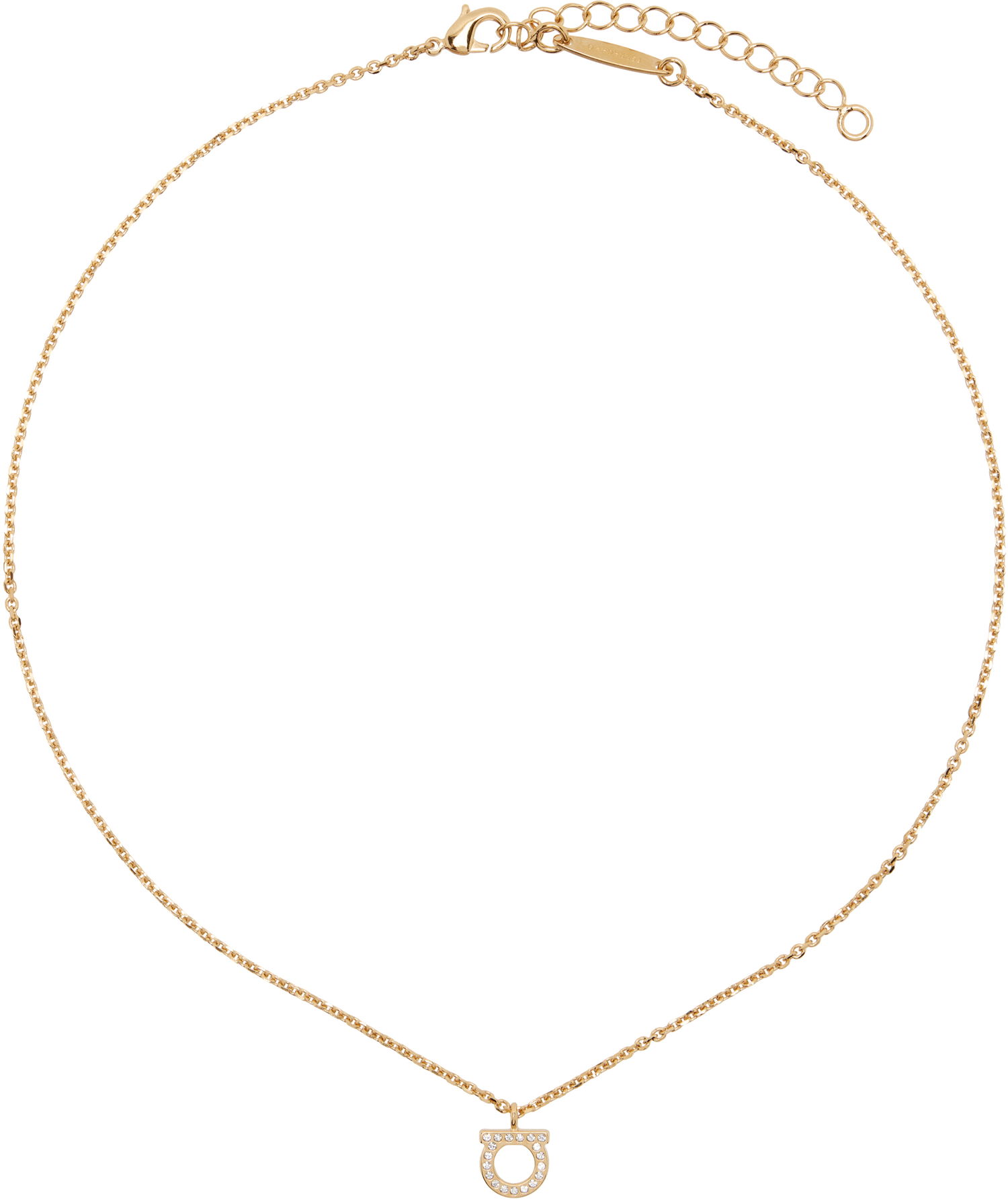 Náhrdelník FERRAGAMO Salvatore Ferragamo Gancini Crystal Pendant Necklace Metalická | 696654, 0