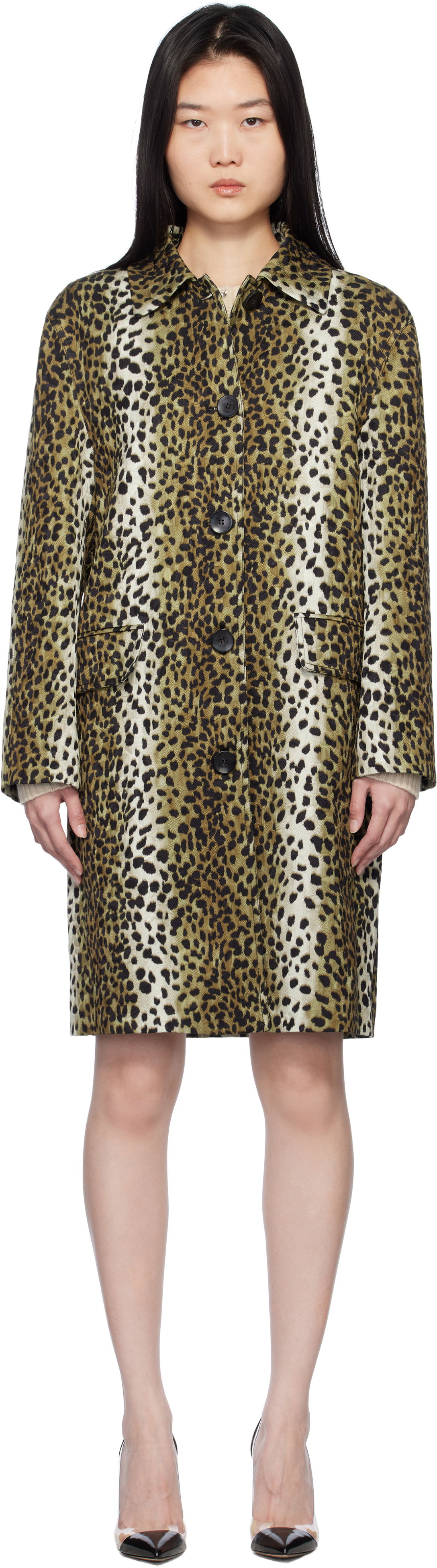 Kabáty Blumarine Blumarine Printed Jacquard Coat Hnedá | P522S093A, 0