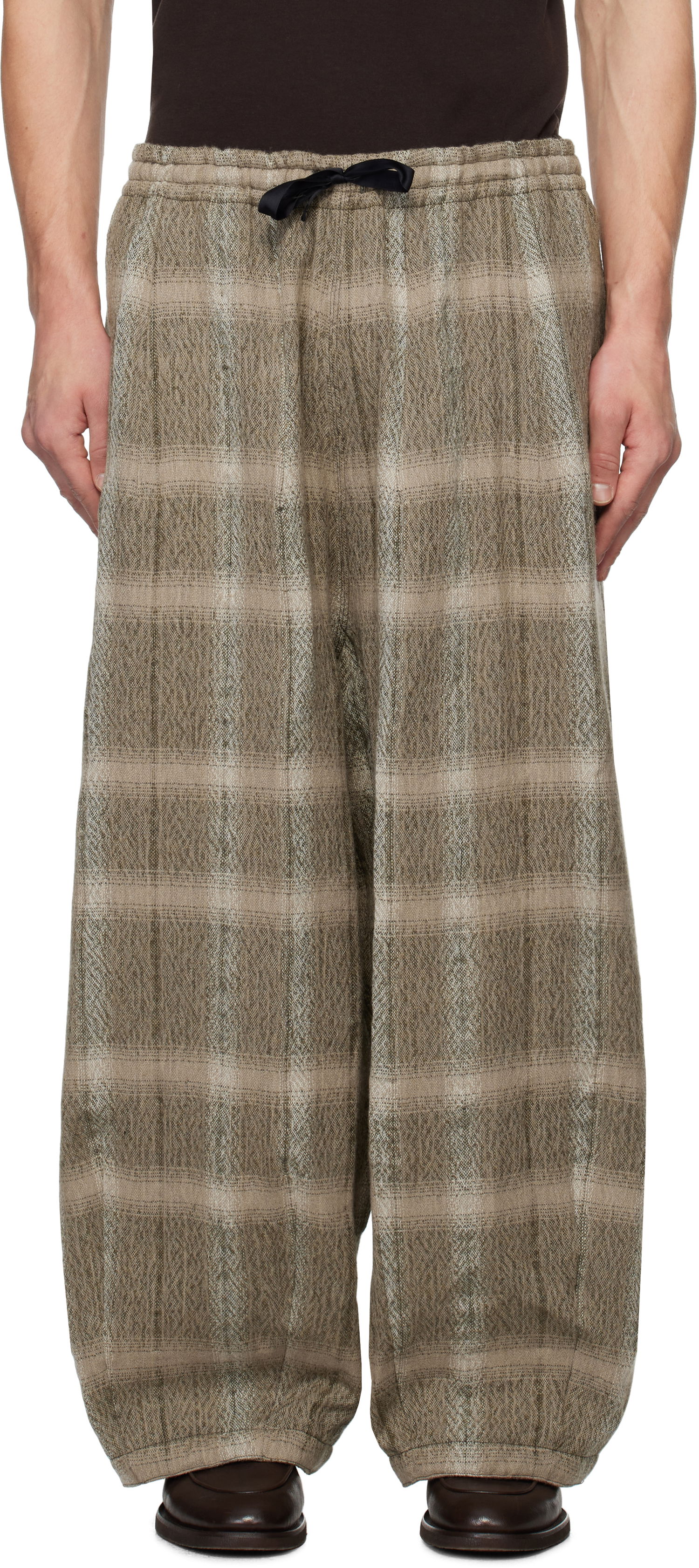 Cargo nohavice Needles H.D.P. Plaid Trousers Hnedá | PU139, 0
