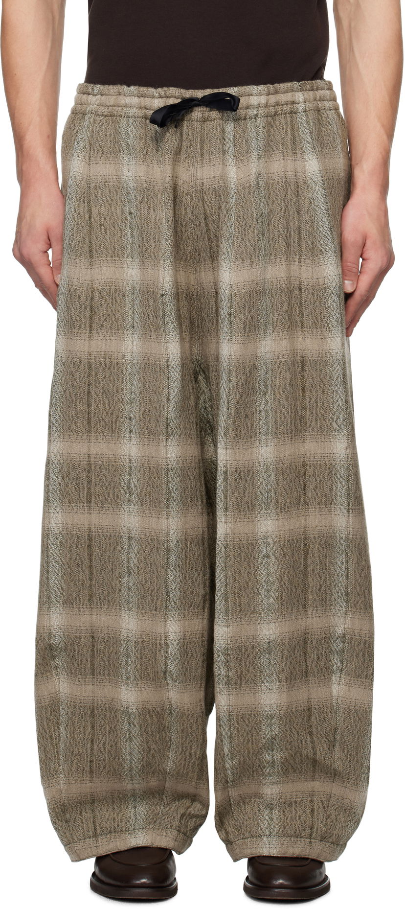 Cargo nohavice Needles H.D.P. Plaid Trousers Hnedá | PU139