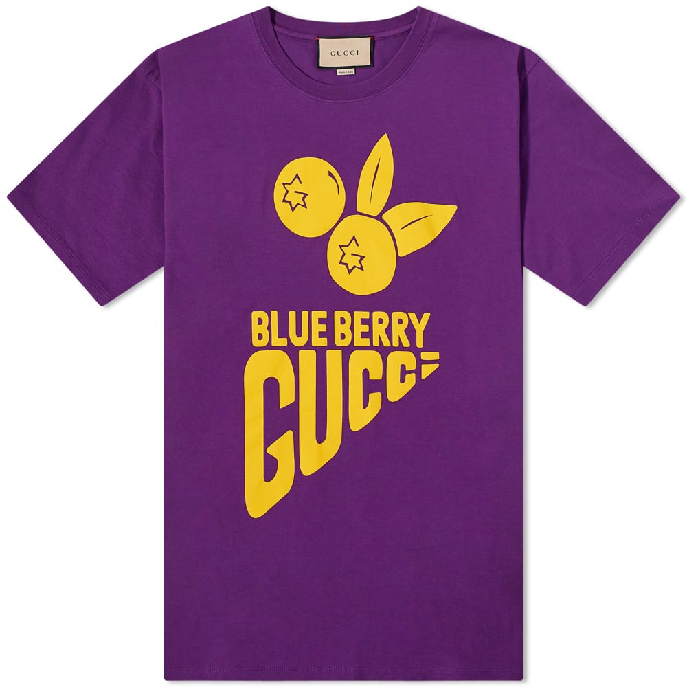 Tričko Gucci Gucci Blueberry Print T-Shirt Fialová | 616036-XJDWE-5661, 0