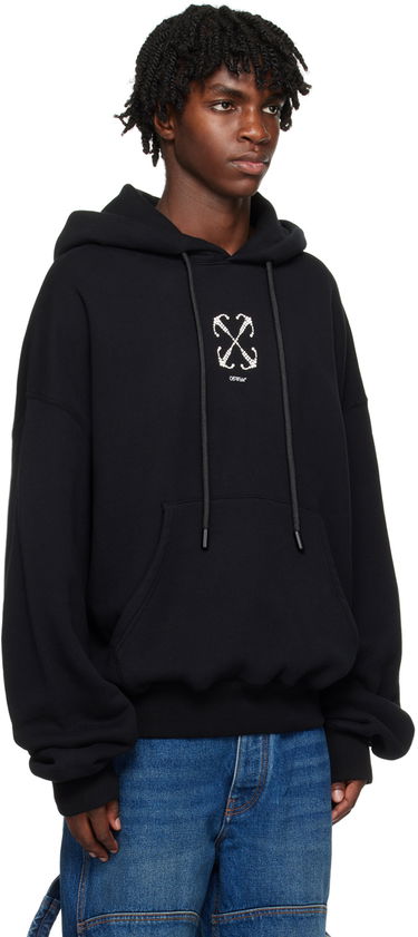 Mikina Off-White Black Embroidered Logo Hoodie Čierna | OMBB118F23FLE0101001, 1
