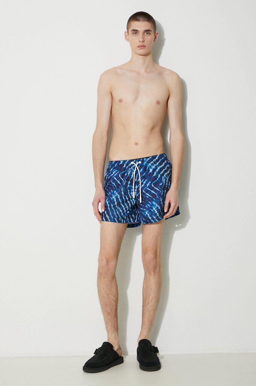 Plavky Marcelo Burlon Aop Sound Waves Swim Shorts Modrá | CMFA003S24FAB0024501, 1