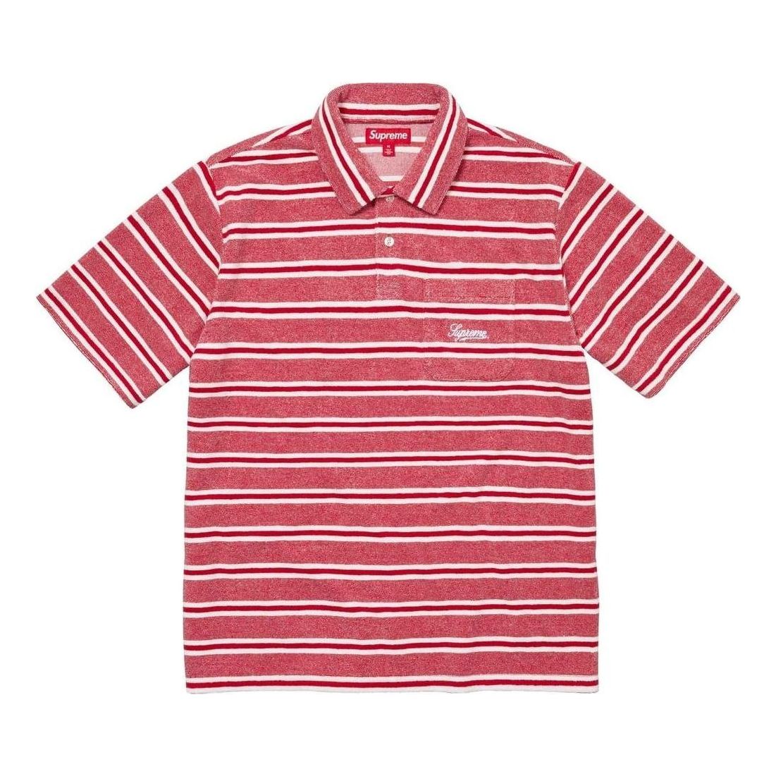 Polo tričko Supreme Striped Terry Short Sleeve Polo Červená | SUP-SS24-230, 0