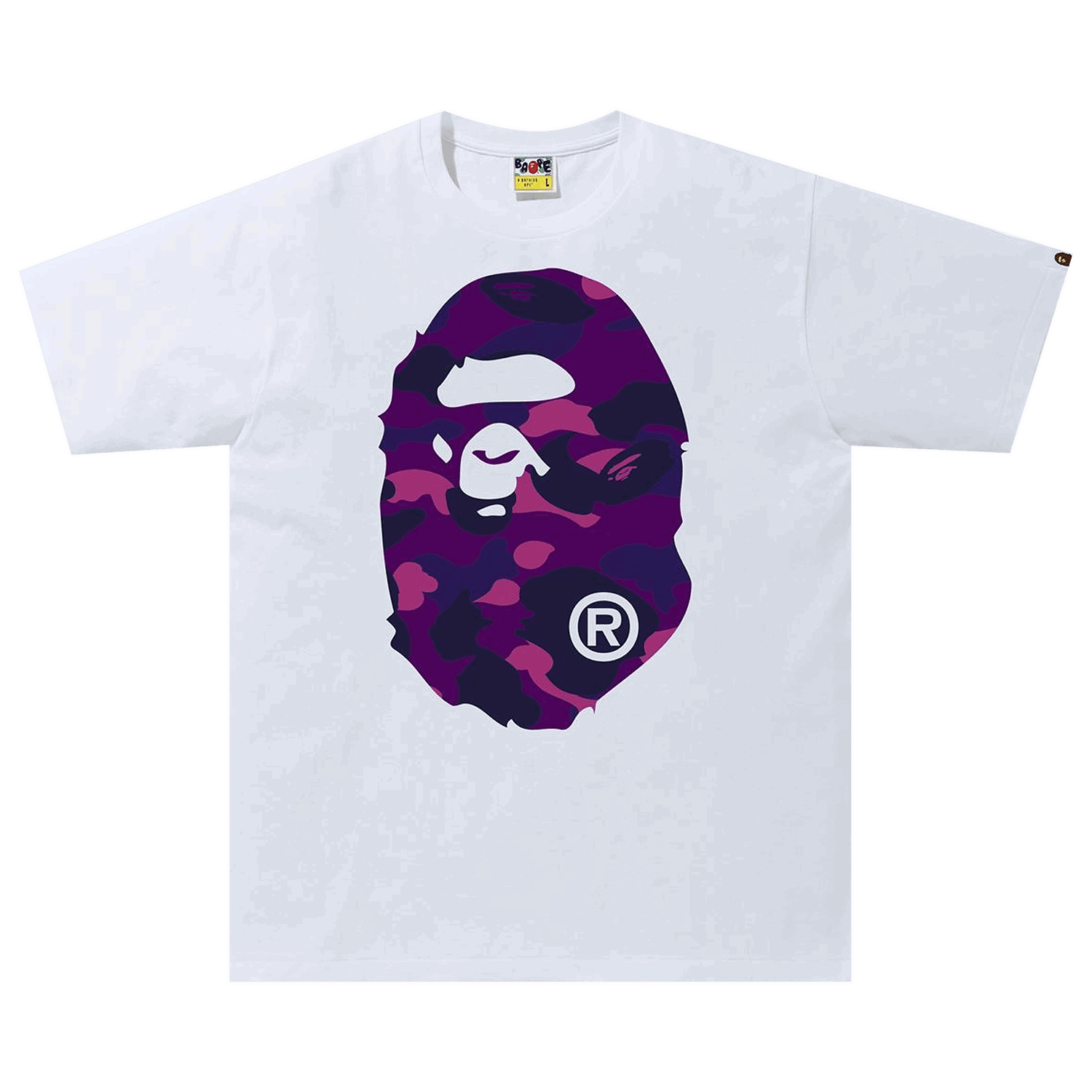Tričko BAPE Color Camo Big Ape Head Tee Biela | 1G30 110 027 WHITE PURPLE, 0
