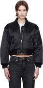 Alexander Wang Logo-Embroidered Cropped Bomber Jacket