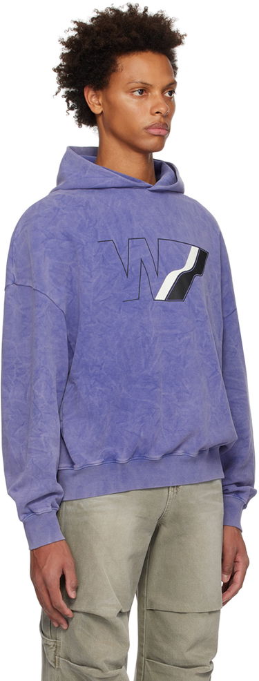 Mikina We11done Wave Line Graphic Print Hoodie Fialová | WD-TH3-22-708-U-NV, 1