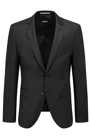 Bunda BOSS Extra-Slim Fit Virgin Wool Serge Suit Jacket Čierna | 50469181, 0