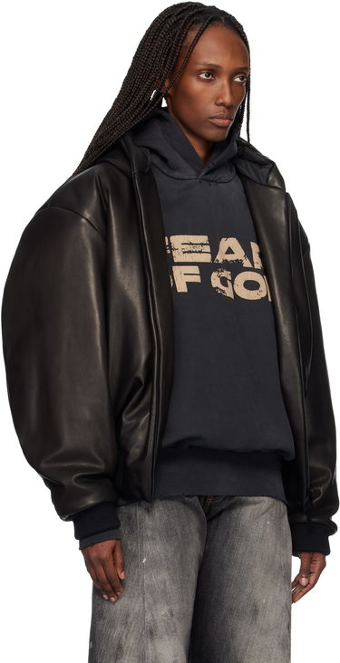 Bomber bunda Fear of God Hooded Leather Bomber Jacket Čierna | FG25FW50-505LTH-001, 1