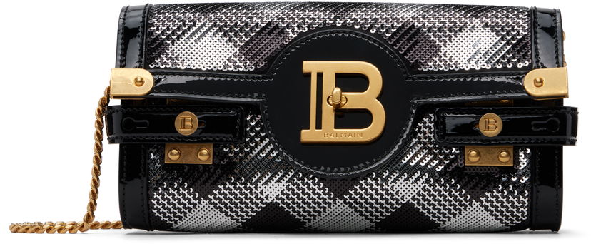 Taška cez rameno Balmain Sequined Shoulder Bag Čierna | DN0LE596AVSQ