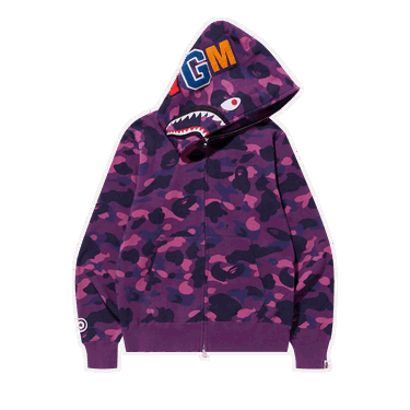 Mikina BAPE Color Camo Shark Full Zip Hoodie Fialová | 1I20 115 005 PURPLE, 0