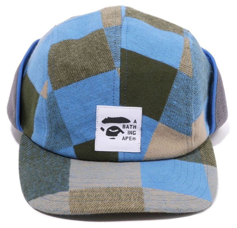 Šiltovka BAPE BAPE Block Check Earflap Cap Modrá | 001CPI801001M