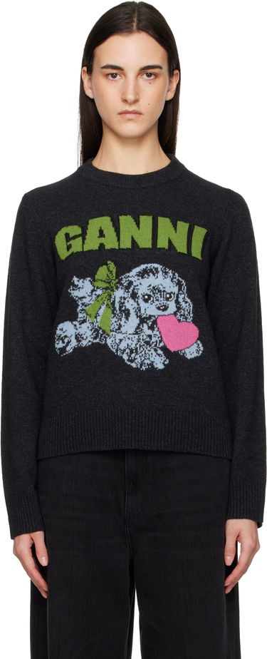 Sveter GANNI GANNI Puppy Wool Jumper Šedá | K2597, 0