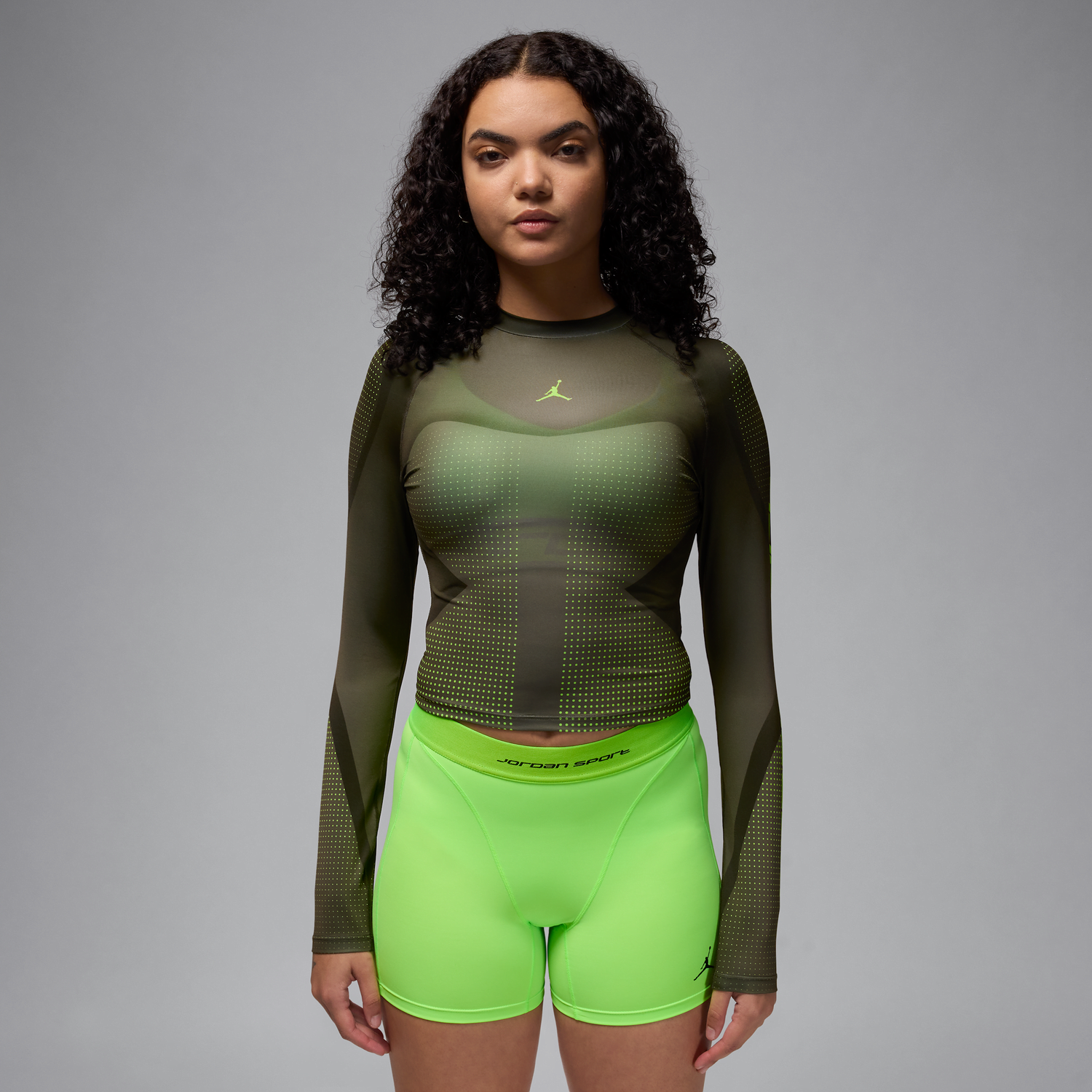 Crop Top Jordan Jordan Sport Dri-FIT Long Sleeve Zelené | HF9480-045, 1