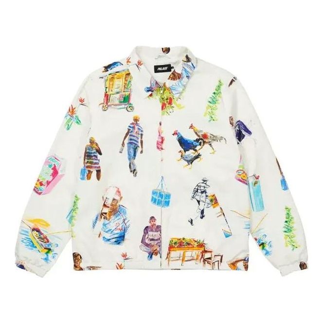 Vetrovka Palace Abstract Print Zipper Jacket Biela | P20JK003, 0