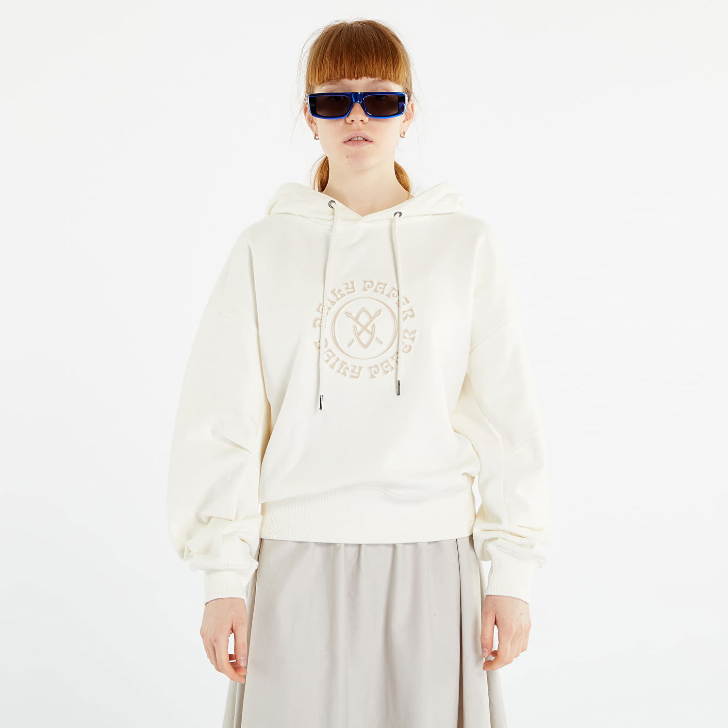 Mikina DAILY PAPER Poppy Logo Hoody Egret Béžová | 2311131, 1