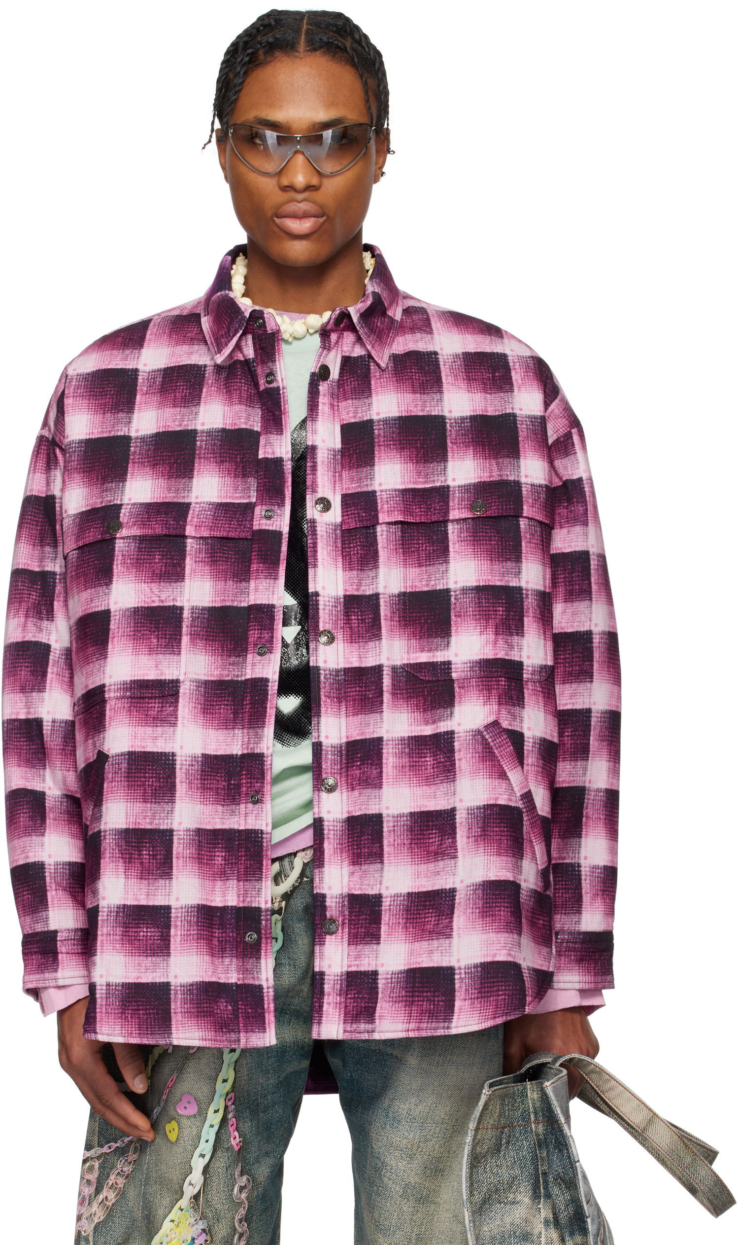 Košeľa Acne Studios Acne Studios Check Button-Up Shirt Ružová | B90814-, 0