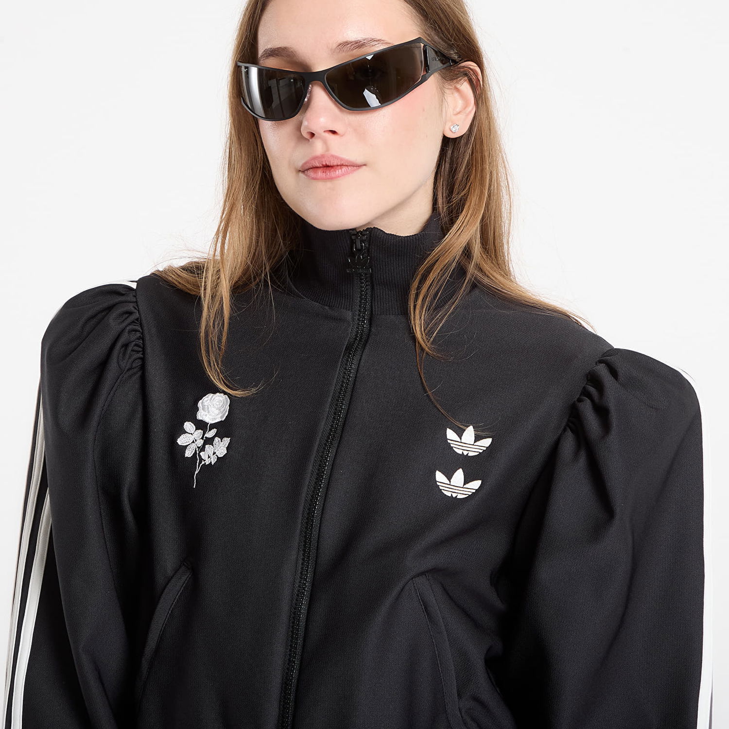 Bunda adidas Originals Puff Sleeve Track Jacket x Willy Chavarria Čierna | KD9353, 1