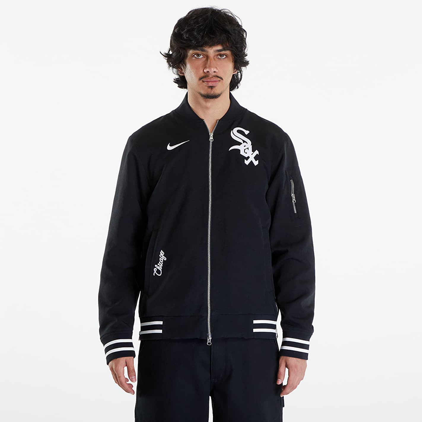 Bomber bunda Nike AC Bomber Jacket Chicago White Sox Black/ Black/ White Čierna | 015D-03AY-RX-132, 0