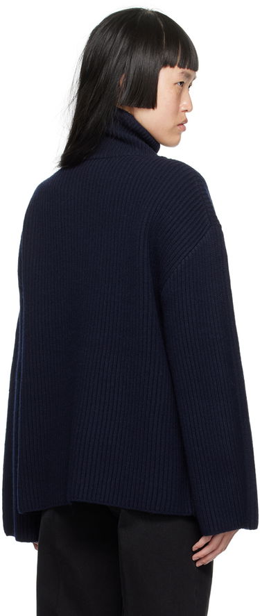 Sveter TOTEME Turtleneck Ribbed Wool-Blend Sweater Modrá | 234-WRTWTP160-YA0007, 2