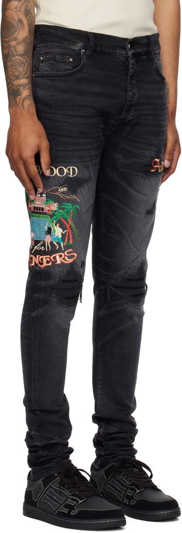 Džínsy AMIRI AMIRI Embroidered 'Sinners' Skinny Jeans Čierna | AMDNSY1156, 1